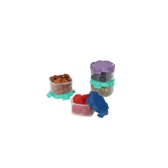 Sistema Opbevaringsboks - 4 stk. 62 ml - Polypropylen - Lilla/blå/mint