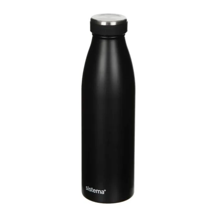 Sistema Termoflaske 0,5 liter - Dobbelt stålflaske - Sort