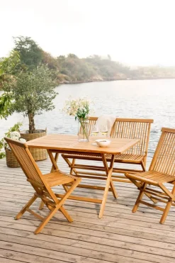 SKAGEN living Blåvand Havebordssæt - 5 dele Teaktræ - Natur