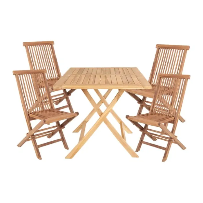 SKAGEN living Blåvand Havebordssæt - 5 dele Teaktræ - Natur