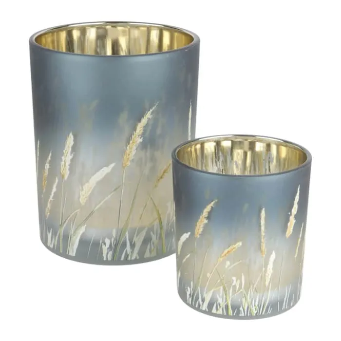 SKAGEN living Fyfadsstage H 12,5 cm - Glas - Blå/guldfarvet
