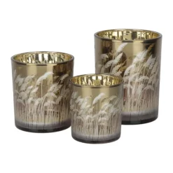 SKAGEN living Fyrfadsstage H 8 cm - Glas - Lysebrun/guld