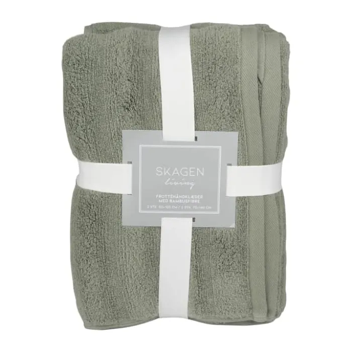 SKAGEN living Håndklæde - 4 stk. B 50/70 x L 100/140 cm - Bomuld/bambusfibrer - Grøn