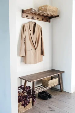 SKAGEN living Knagerække m. Hylde H 15 x B 80 x 28 cm - Egetræ