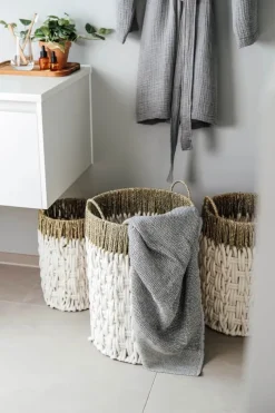 SKAGEN living Kurv Ø 23 x H 36 cm - Bomuldsreb/vandhyacint - Natur
