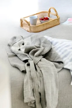 SKAGEN living Morgenkåbe L/XL - Musselin - Grå