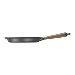 Skeppshult Valnød Grillpande Ø 25 cm - Støbejern/valnød