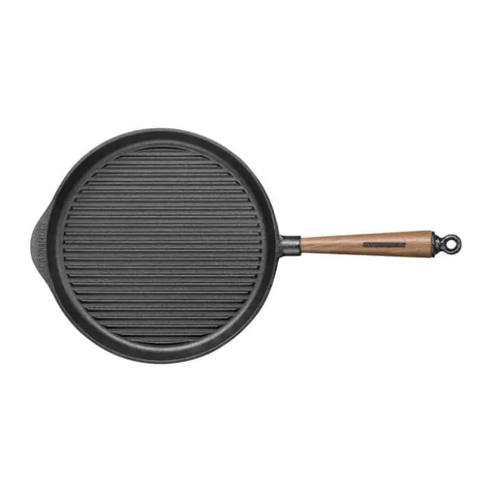 Skeppshult Valnød Grillpande Ø 28 cm - Støbejern/valnød