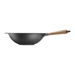 Skeppshult Valnød Wok Ø 32 cm - Støbejern/valnød