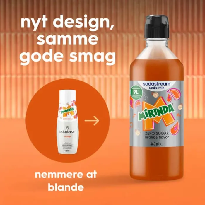SodaStream Sirup - Mirinda Zero 440 ml - Giver ca. 9 liter færdig drik.