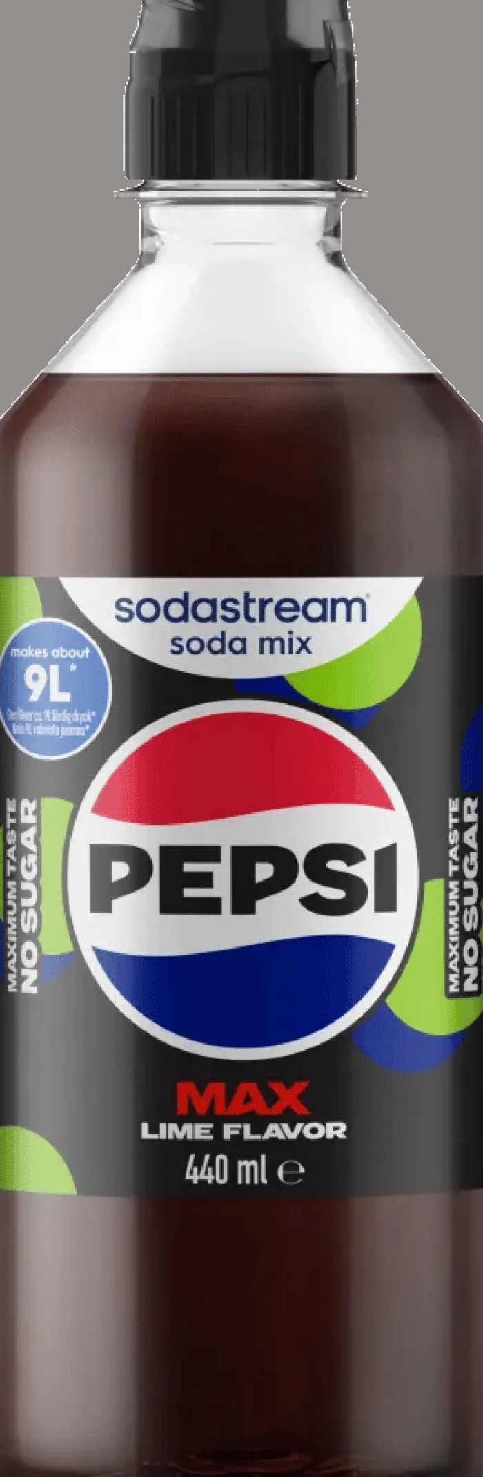 SodaStream Sirup - Pepsi Max Lime 440 ml - Giver ca. 9 liter færdig drik.