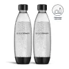 SodaStream Twin Flasker - 2 stk. 2 x 1 liter - Plastik - Sort/klar