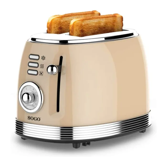 Sogo Brødrister 2 skiver - Automatisk sluk - Beige