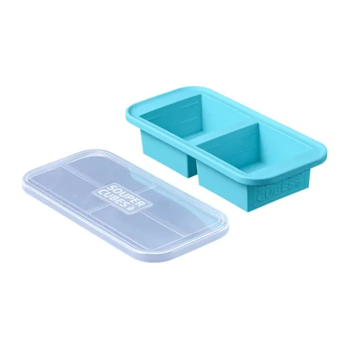 Souper Cubes Frysebakke Med 2 rum - Silikone - Blå