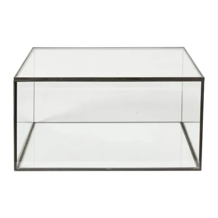 Speedtsberg Glasæske m. låg H 13 x B 25 x L 25 cm - Glas - Sort