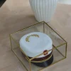 Speedtsberg Glasæske m. låg H 13 x B 25 x L 25 cm - Glas - Guld