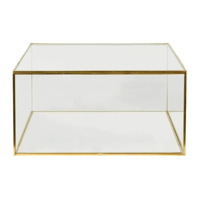 Speedtsberg Glasæske m. låg H 13 x B 25 x L 25 cm - Glas - Guld
