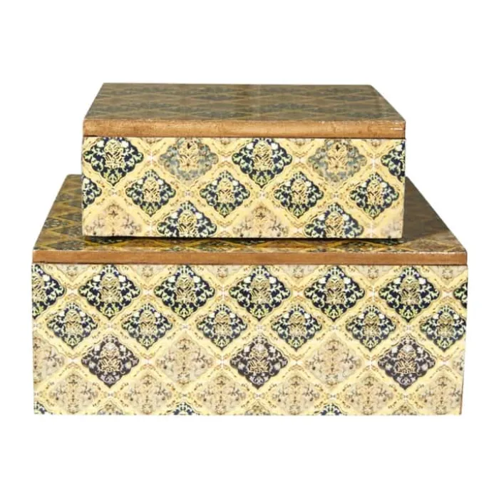 Speedtsberg Ornament Æske - 2 stk. MDF - Guldfarvet/sort