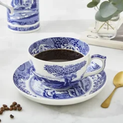 Spode Blue Italien Jumbokop m. underkop 56 cl - Porcelæn - Blå/hvid