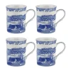Spode Blue Italien Krus - 4 stk. 35 cl - Porcelæn - Multifarvet