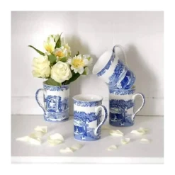 Spode Blue Italien Krus - 4 stk. 35 cl - Porcelæn - Multifarvet