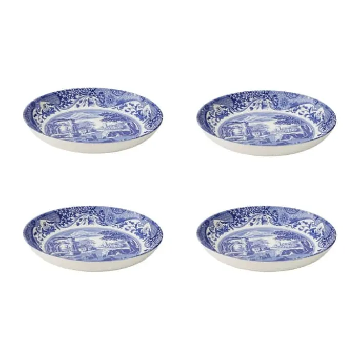 Spode Blue Italien Pastaskål - 4 stk. Ø 23 cm - Porcelæn - Blå/hvid