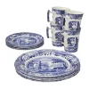Spode Blue Italien Servicesæt - 12 dele Porcelæn - Multifarvet