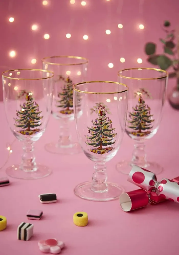 Spode Christmas Tree Gløgg Glas - 4 stk. 45 cl - Glas - Multifarvet
