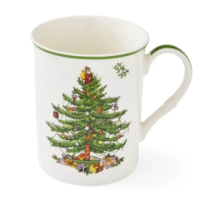 Spode Christmas Tree Krus - 4 stk. Ø 12 - Porcelæn - Hvid