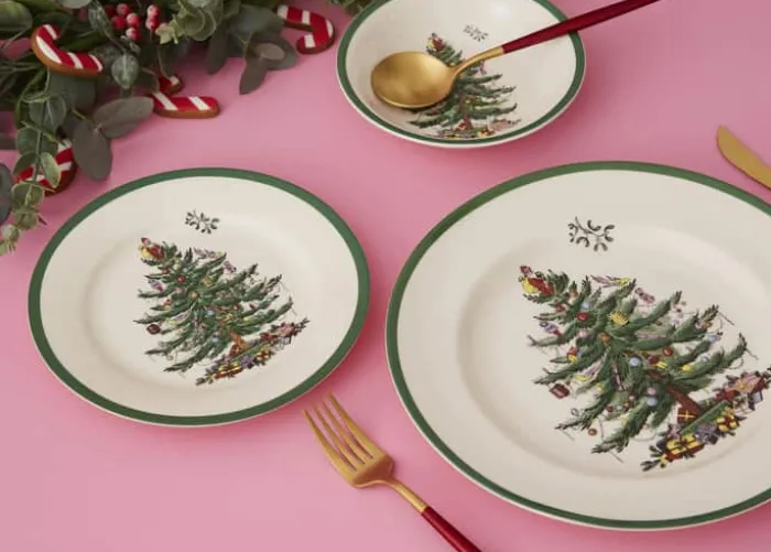 Spode Christmas Tree Tallerken Ø 19,7 cm - Porcelæn - Hvid