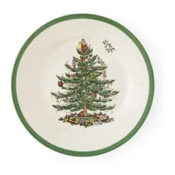 Spode Christmas Tree Tallerken Ø 19,7 cm - Porcelæn - Hvid