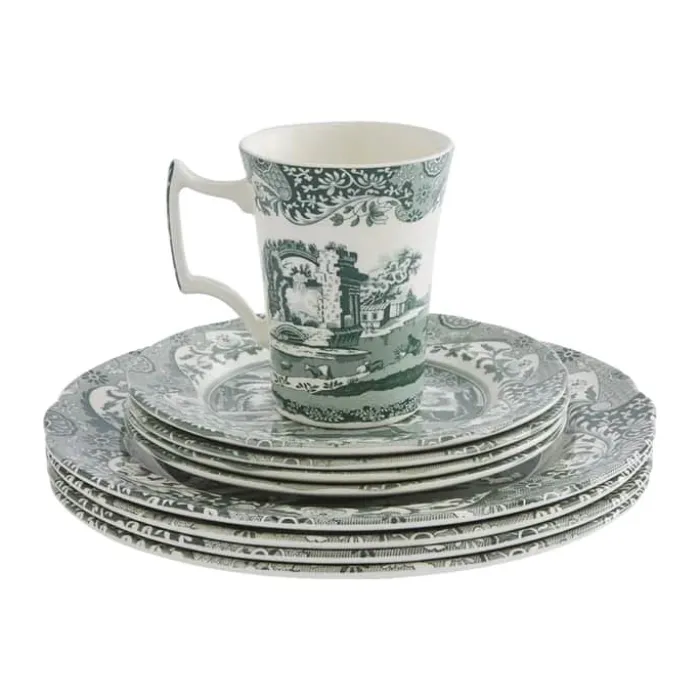 Spode Heritage Green Italian sæt - 12 dele Porcelæn - Grøn