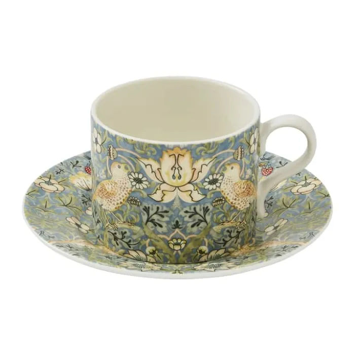 Spode Morris & Co Tekop m. underkop 36 cl - Porcelæn - Multifarvet