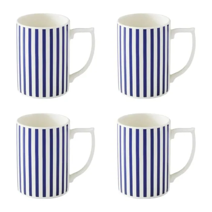 Spode Steccato Krus - 4 stk. 34 cl - Porcelæn - Blå
