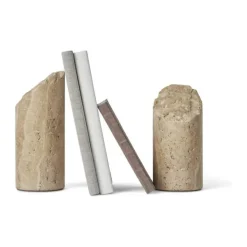 Spring Copenhagen Colonna Bogstøtte H 16/19 cm - Travertin - Sand