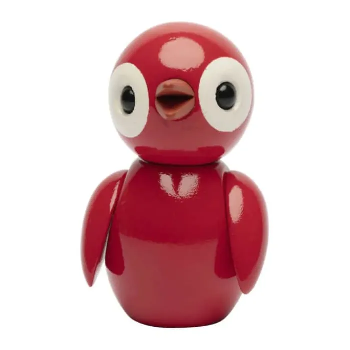 Spring Copenhagen Fugl - Remarkable Red H 6,5 cm - Certificeret bøgetræ - Rød