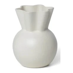 Spring Copenhagen Svungen Top Vase H 14 cm - Keramik - Hvid