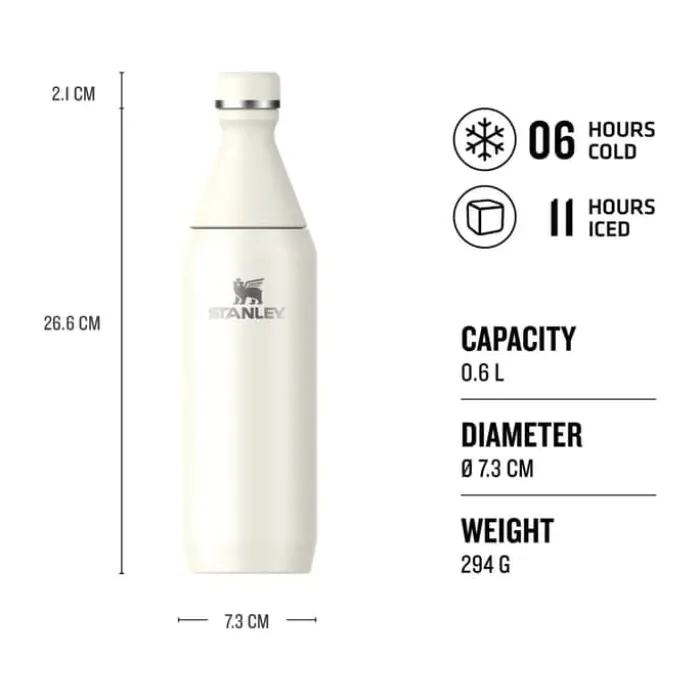 Stanley All Day Slim Bottle 0,6 liter - Rustfrit stål - Cream