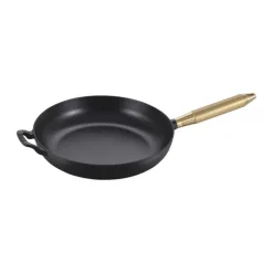Staub Stegepande Ø 28 cm - Støbejern - Sort/Messing