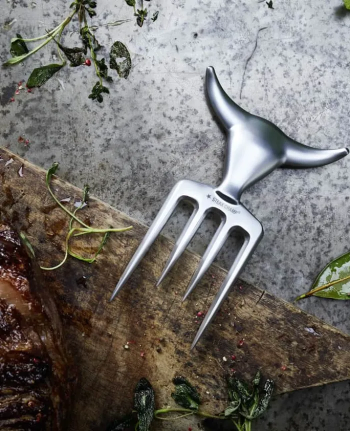 Steak Champ Bull Fork Stegegaffel H 16,5 cm - Zinklegering - Stål