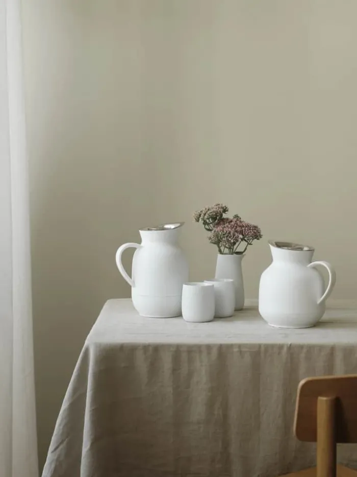 Stelton Amphora Termokande 1 liter - Glas/plastik - Hvid