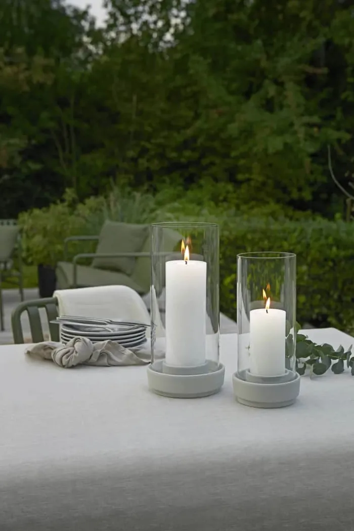 Stelton Hurricane Lysestage H 29 cm - Borosilikatglas/stentøj - Sand