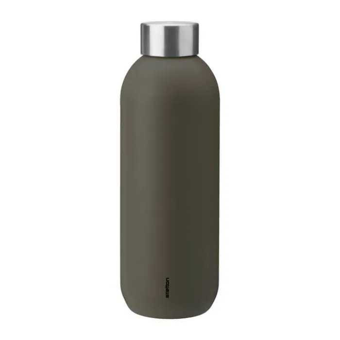 Stelton Keep Cool Termodrikkedunk 0,6 liter - Rustfrit stål/PP-plast - Brun