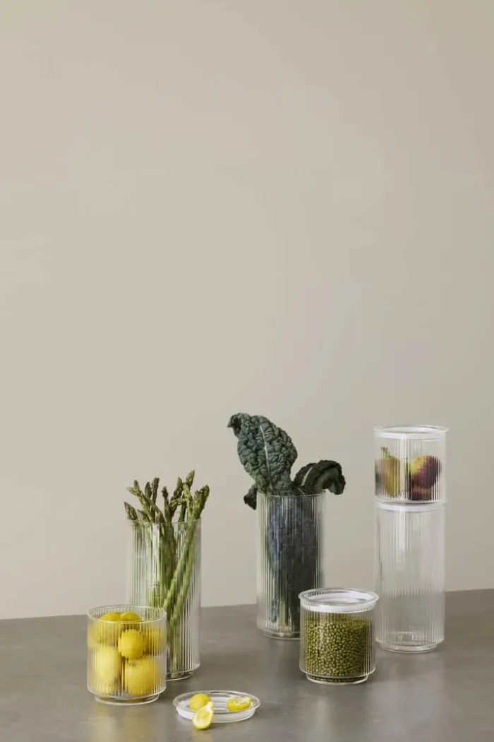 Stelton Pilastro Opbevaringskrukke 1,3 liter - Borosilikatglas/silikone - Klar