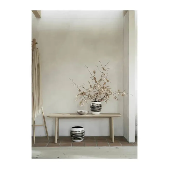 Stelton Stockholm Lignum Vase H 25,7 cm - Aluminium - Hvid/brun