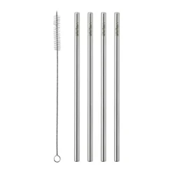 Stelton Sugerør - 4 stk L 21,5 cm - Genanvendelig - Rustfrit stål