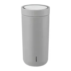 Stelton To Go Click Rejsekrus 40 cl - Pulverlakeret rustftit stål - Light grey