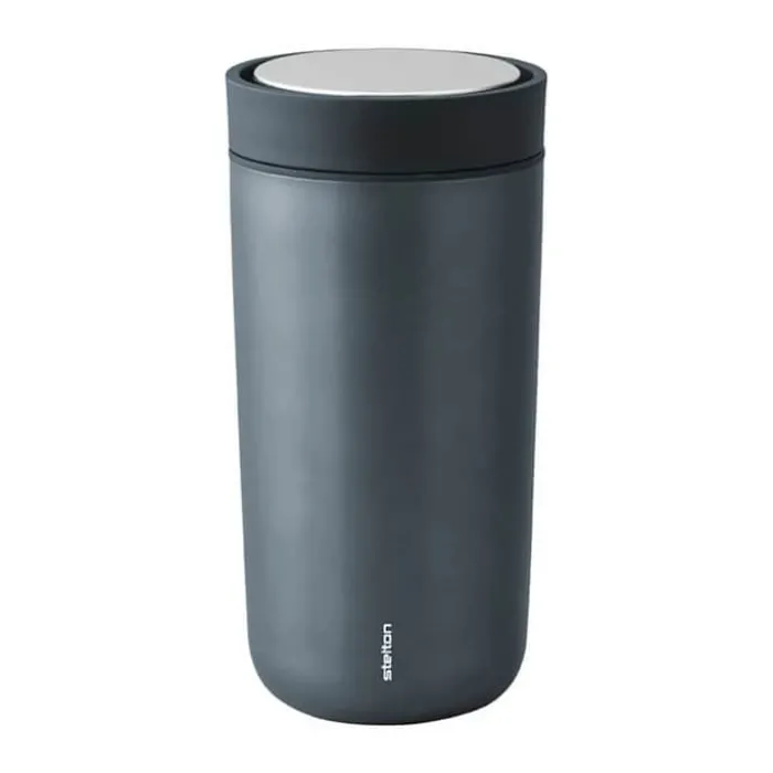 Stelton To Go Click Rejsekrus 40 cl - Rustfrit stål/plastik - Dark blue/metallic