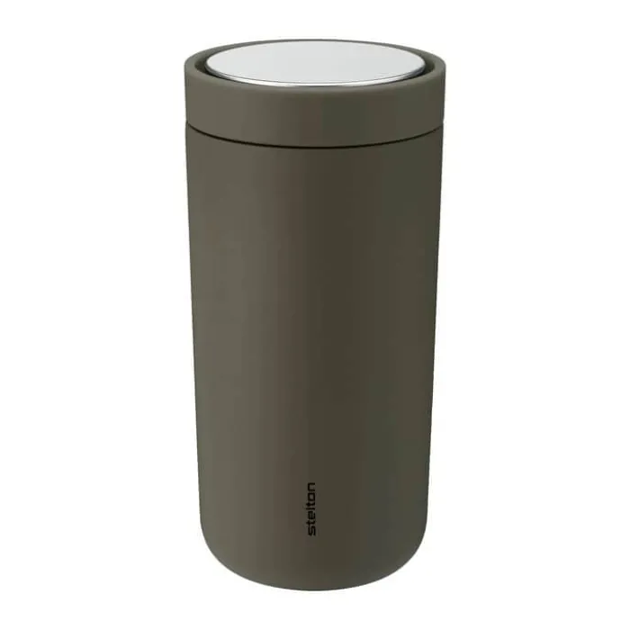 Stelton To-Go Click Rejsekrus 40 cl - Rustfrit stål/PP-plast - Brun