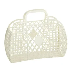 Sun Jellies Retro Basket H 21 x B 25,5 x D 11 cm - 100% Genanvendeligt plastik - Cream